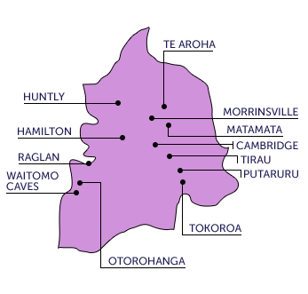 Hamilton - Waikato map